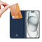Dux Ducis - Geschikt voor iPhone 15 - Slim bookcase hoesje - Donkerblauw