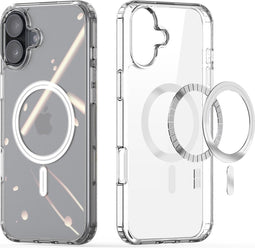 Dux Ducis Geschikt voor iPhone 16 Plus hoesje - magnetisch backcover - Bayer Transparant