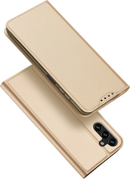 Dux Ducis - Geschikt voor Samsung Galaxy A14 4G - Slim bookcase hoesje - Goud