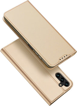 Dux Ducis - Geschikt voor Samsung Galaxy A14 5G - Slim bookcase hoesje - Goud