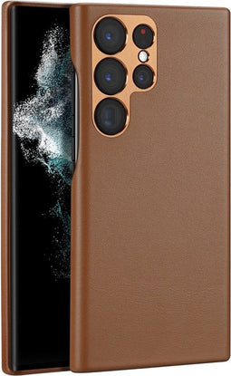 Dux Ducis - Geschikt voor Samsung Galaxy S23 Ultra - Grid Serie - Back cover hoes - Bruin