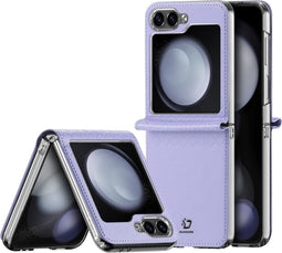 Dux Ducis Geschikt voor Samsung Galaxy Z Flip6 Leren hoes - backcover - Paars