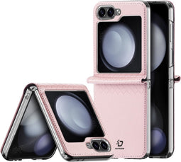 Dux Ducis Geschikt voor Samsung Galaxy Z Flip6 Leren hoes - backcover - Roze