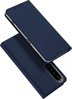 Dux Ducis - Geschikt voor Sony Xperia 1 V - Slim bookcase hoesje - Donkerblauw