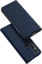 Dux Ducis Hoesje Met Pasjeshouder Geschikt voor Motorola Moto G8 Power - Dux Ducis Slim Softcase Bookcase - Donkerblauw