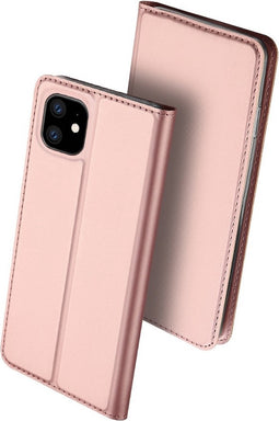 Dux Ducis - pro serie slim wallet hoes - Geschikt voor iPhone 11 - Rose Goud
