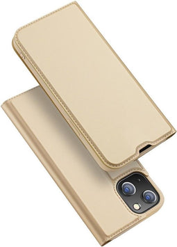 Dux Ducis - Slim bookcase hoes - Geschikt voor iPhone 13 Mini - Goud