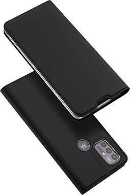Dux Ducis - Slim bookcase hoes - Geschikt voor Motorola Moto G10 / Moto G30 - Zwart