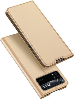 Dux Ducis - Slim bookcase hoes - Geschikt voor Xiaomi Poco X4 Pro 5G - Goud