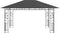 vidaXL - Prieel - met - klamboe - LED-lichtslinger - 4x3x2,73 - m - antracietkleurig