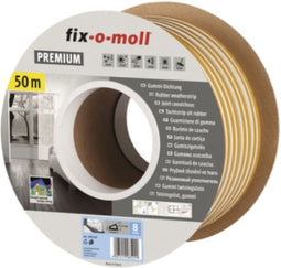 Tochtband - D profiel - 50m x 9mm - 3-5.5mm - wit