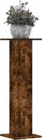 vidaXL - Plantenstandaards - 2 - st - 30x30x95 - cm - bewerkt - hout - gerookt - eiken