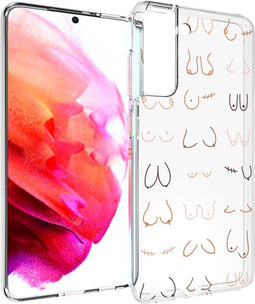 imoshion Hoesje Geschikt voor Samsung Galaxy S21 FE Hoesje Siliconen - imoshion Design hoesje - Transparant / Boobs all over - Transparent
