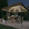 vidaXL - Prieel - met - LED-lichtslinger - 3x3 - m - wijnrood