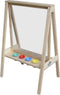 AXI Eric schildersezel van hout in Naturel Bruin - Schildertafel kind voor binnen & buiten met doek van plexiglas & 4 verfpotjes - 50x70x105cm