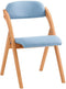 SoBuy Houten Klapstoel - Eetkamerstoel - Opvouwbaar met Zitkussen - Natuur/Blauw