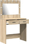 vidaXL - Kaptafel - met - LED-verlichting - - - Sonoma - Eiken - 78,5x41x135 - cm