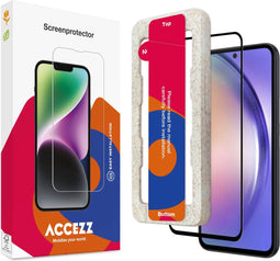 Accezz Screenprotector - Gehard Glas Full Cover - Geschikt voor Samsung Galaxy A54 (5G) / S23 FE - Zwart