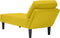 vidaXL - Chaise - longue - met - kussen - en - rechterarmleuning - fluweel - geel