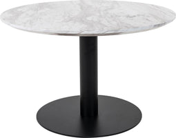 House Nordic Salontafel Bolzano Marmerlook Wit/Zwart Ø70cm