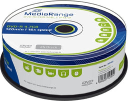 DVD-R MediaRange 4.7GB|120min 16x speed | 25 stuks