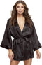 Baci - All Satin Robe - Plus size (xl-xxxl) - Zwart