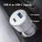 iMoshion Autolader Snellader USB C / USB A 20 Watt - Universele Auto oplader Geschikt voor Alle toestellen die draadloos opladen ondersteunen - Wit