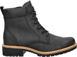 Ecco Elaina - Dames veterboot - Hoogwaardig nubuckleer - Zwart - Maat 38
