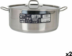 Kookpot met Deksel Quttin Hotel Staal ø 34 x 13 cm (2 Stuks)