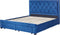 LIEVIN - Bed met opbergruimte - Blauw - 180 x 200 cm - Fluweel