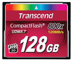 Transcend CF800 - CompactFlash Geheugenkaart 128 GB - 800x Snelheid VPG-20
