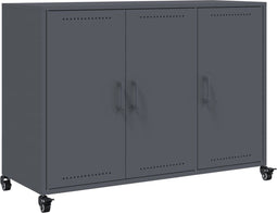 vidaXL - Dressoir - 100,5x39x72 - cm - staal - antracietkleurig