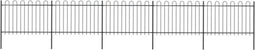 vidaXL - Tuinhek - met - ronde - bovenkant - 8,5x1,2 - m - staal - zwart
