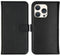 Selencia iPhone 15 Pro - Echt Lederen Bookcase - 3 Pashouders - Zwart