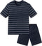 Schiesser Heren Shortama - Korte broek - V-hals - Donker blauw - M