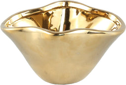 PTMD Giva Bloempot - 22 x 19 x 12 cm - Keramiek - Goud