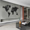 MiMi Innovations Giant Houten Wereldkaart - Muurdecoratie - 280x170 cm - Zwart