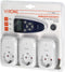 Virone Draadloze Schakelaar - Set van 3 Stopcontacten met Afstandsbediening - Bereik 30 meter - Max. 3680 Watt - Wit