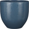 Mica Decorations - Plantenpot/bloempot - terracotta - blauw glans flakes relief- D29/H26 cm