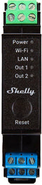 Shelly Pro 2 PM - 2-kanaals relaismodule - WiFi LAN Bluetooth - Zwart
