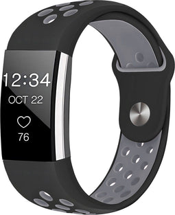 iMoshion Bandje Geschikt voor Fitbit Charge 2 - iMoshion Siliconen sport band ronde drukknoop zonder pinnetje - Zwart