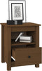 vidaXL - Nachtkastje - 40x35x49 - cm - massief - grenenhout - honingbruin