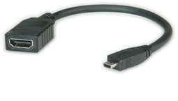 Value HDMI High Speed Kabel - HDMI F - Micro HDMI M - 0,15 m - Zwart