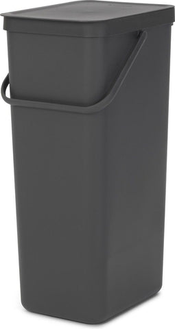 Brabantia Sort & Go Prullenbak - 40 liter - Ruimtebesparend - Donkergrijs
