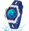 Kinderklokje Meisjes Jongens Digitaal 7 Kleuren LED Digitaal klokje voor Kinderen Waterdicht Sport Buiten Multifunctioneel Digitale klokje met Stopwatch / Alarm Leeftijd 4-15, donker blauw, klein 26g
