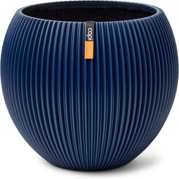 Capi Europe - Vaas bol Groove Colours - 12x10 - Donkerblauw - Opening Ø8.5 - Bloempot voor binnen - 5 jaar garantie - BGVDB109