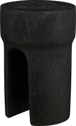 Mica Decorations Latty - Bijzettafel - H46 x Ø30 cm - Paulownia Hout - Zwart