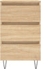 vidaXL - Nachtkastjes - 2 - st - 40x35x69 - cm - bewerkt - hout - sonoma - eikenkleurig