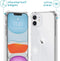 iMoshion Hoesje Geschikt voor iPhone 12 Mini Hoesje Met Koord - iMoshion Design Hoesje met Koord - Wit / Transparant / Dandelion