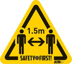 Djois - Waarschuwingssticker Houd afstand pijl geel-zwart